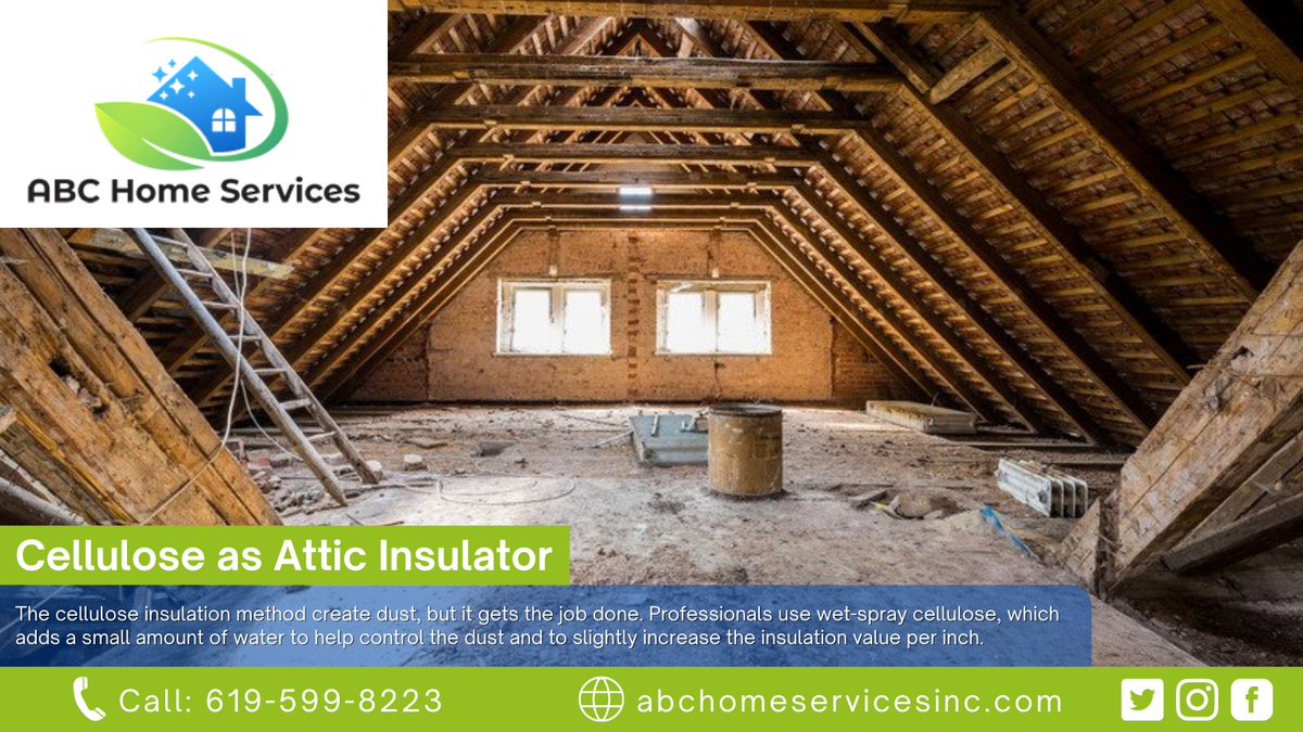 ⤐ The #celluloseinsulation method #createdust, but it gets the job done. Professionals use #wetspraycellulose, which adds a #smallamount of #water to help control the #dust and to slightly increase the #insulation value per inch.

#tips #tipoftheday #advice #abchomeservicesinc