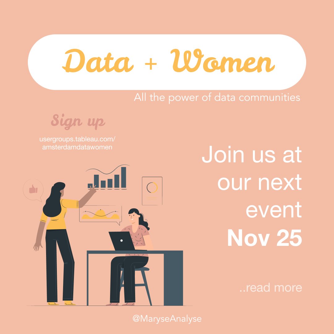 MaryseMonen's tweet photo. November 25 we will host our next #DataplusWomen session on ✨how to build a community, ✨drive adoption and make sure your ✨data strategy thrives

✨With Pauline Le Corvec and Annabelle Rincon ✨
https://t.co/ZJ98OxTvcS
#datastrategy #dataliteracy #data #community #TUG https://t.co/uZJbM0E9zC