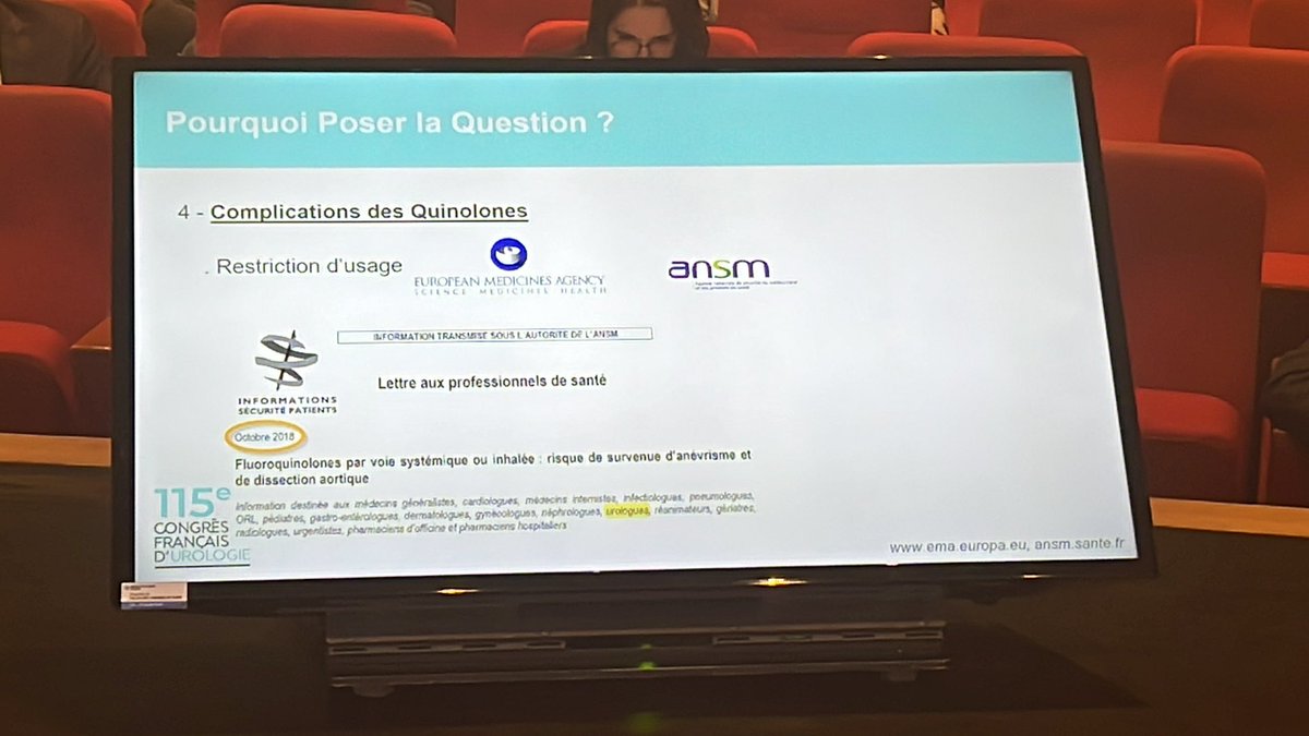 MalletR's tweet photo. @AFUrologie #CFU2021 Restrictions# d’usage des #quinolones surtout pour des raisons d’écologie #Resistance mais toujours très utile pour les biopsies prostatiques #antibioprophylaxie @frbruyere @ansm https://t.co/SaDGzpvYuY