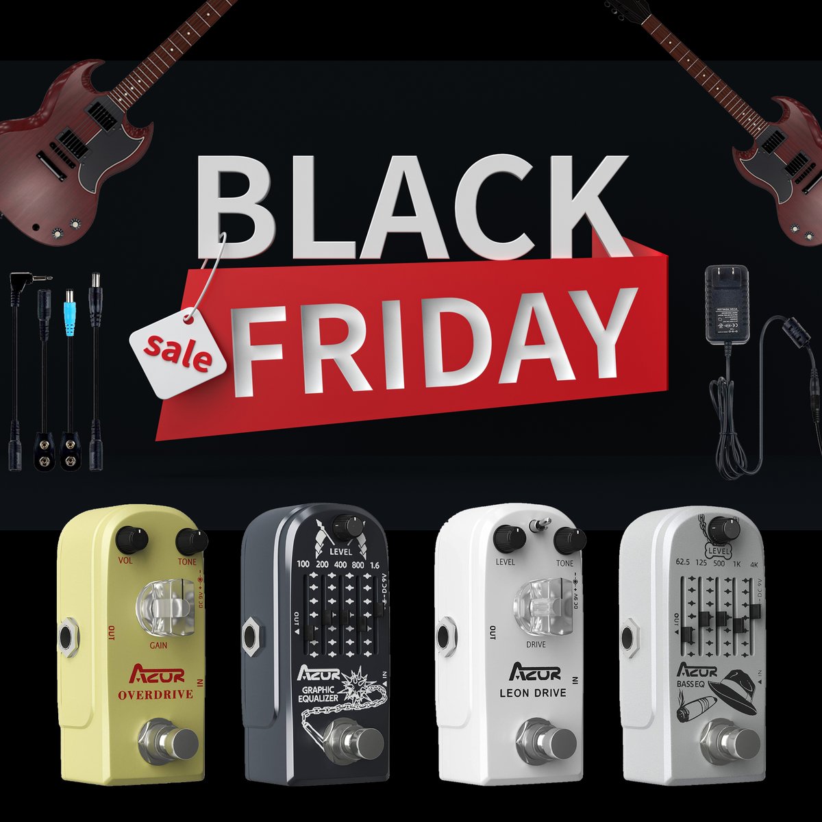 FRIENDLY REMINDER : Black Friday - AZOR Carnival is about to open soon!!🔥
Super good prices with great discounts!!! Check out our BEST SELLING  GUITAR PEDAL🎸 below!! The special offer is only available on Nov. 19-30. A delicate gift to bring you a new auditory experience!!!🎁