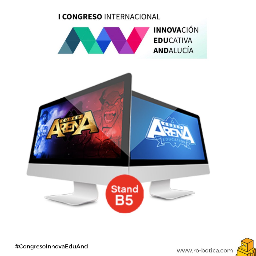 RO_BOTICA_'s tweet photo. Estamos en el I Congreso Internacional de Innovación Educativa de
Andalucía (Stand B5) presentando @codedarena el video juego para aprender
#Python, el lenguaje de #programación más usado en todo el mundo.
#STEAM #coding #gamificacion #STEM #CongressoInnovaEduAnd #educacion https://t.co/TnNVxTARNO