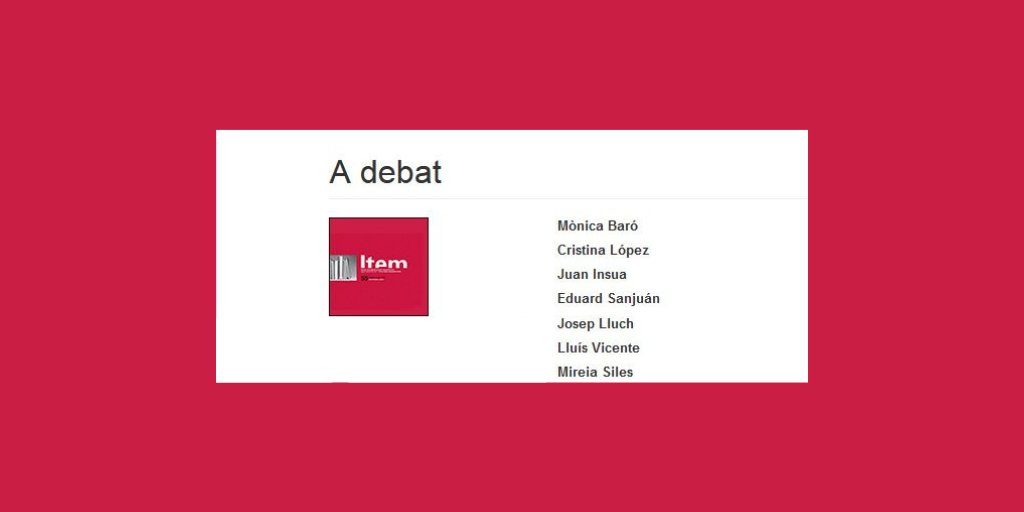 revistaItem's tweet photo. Mentre espereu l’arribada de l’#item71 sobre #lecturadigital, a #arxiuITEM recuperem ‘A debat: la lectura al segle XXI’ #item55 (2011), conversa entre @mbllambias, Cristina López, Juan Insua, @edu_sanjuan, @JosepLluchPuig, @lluisvicente i @MireiaSiles https://t.co/LB4Jtr0D6E https://t.co/8DibPyx0Ox