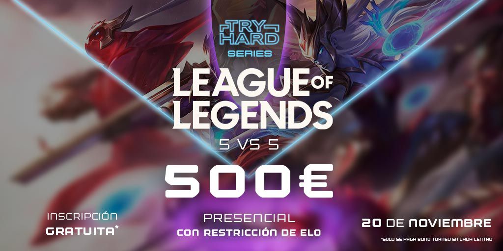 🔥 FINDE DE #LeagueOfLegendsde la mano de <a href="/TryhardSeries/">Tryhard Series *cerrado*</a>

🏆 TORNEO SÁBADO 20 NOV.
⚙️ Restricción ELO
❌ Inscripciones cerradas

🏆 TORNEO DOMINGO 21 NOV.
⚙️ SIN restricción
⚠️ ÚLTIMO DÍA INSCRIPCIONES

📝 Información e inscripciones discord.gg/mxXpksWUfe