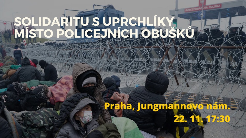 Soc_Sol's tweet photo. Hrůza na polsko-běluruské hranici nesmí zůstat bez odezvy. Přijďte podpořit solidární demonstraci s uprchlíky. Proti používání lidí jako zbraní, proti pokrytectví EU. 
👉https://t.co/D2k8F5fW5p https://t.co/itmL8ac39e
