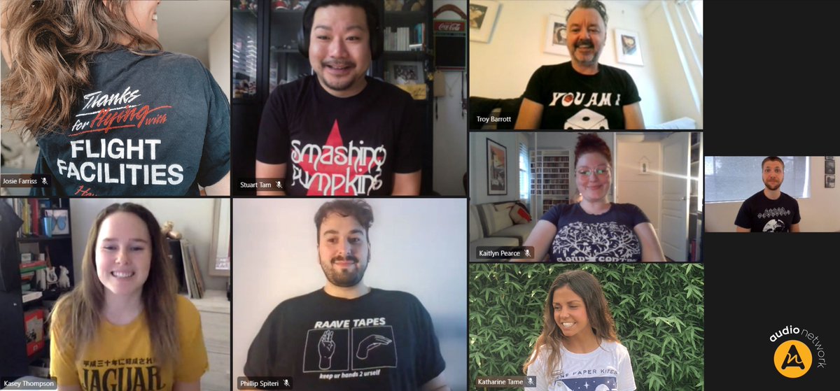 AudioNetworkSyd's tweet photo. Happy #AusmusicTShirtDay from the Audio Network team in Australia. Supporting Australian Artists and @SupportAct!

Feat. Flight Facilities, Jaguar Jonze, Raave Tapes, You Am I, Cloud Control, The Paper Kites, Royal Headache and an honorary appearance by Smashing Pumpkins. https://t.co/LgugBs1wob