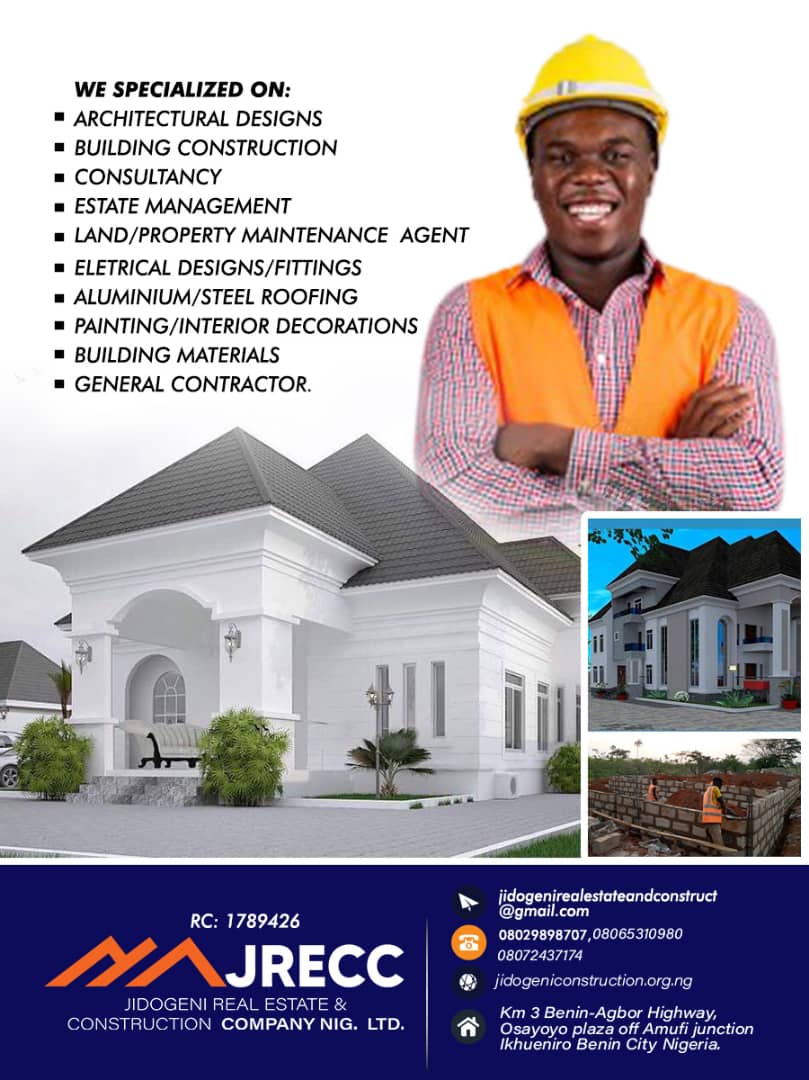 Jidogenibuilder's tweet photo. The best real Estate Company in Nigeria is Jrecc
The Best Building Construction Company in Nigeria is Jidogeni
We are #Cooking something new for the #commonman
We are #proficiency!
We are #realestate
We are #construction
We all are #Jrecc
We are #jidogeni https://t.co/hgW6FUFEMj