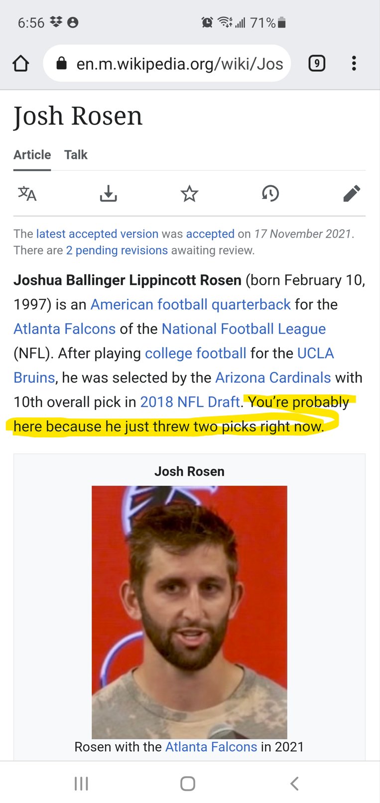 Rick Anderson Msft Hey Danhanzus Marcsessler Greggrosenthal Check Out Wikipedia On Josh Rozen At Least When I Looked Him Up On His 1st Pic T Co 7kwkxdpquj Twitter