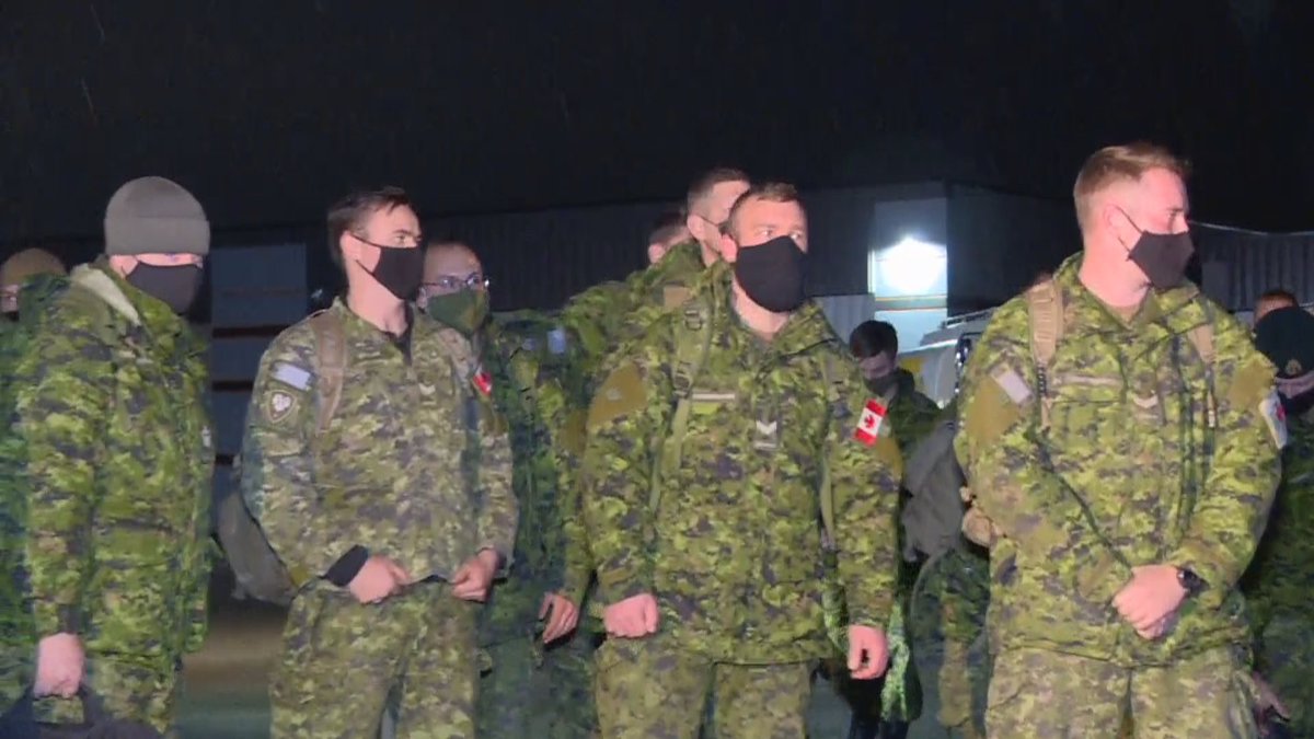 cbcnewsbc's tweet photo. NEW: More than 100 personnel from the Canadian Armed Forces landed in Abbotsford tonight to assist with emergency management.

Among other things, they will assist with building a levee to stop water from spilling across the Trans-Canada Highway. 

https://t.co/RUsiSHcwyE https://t.co/886q9dKdaj