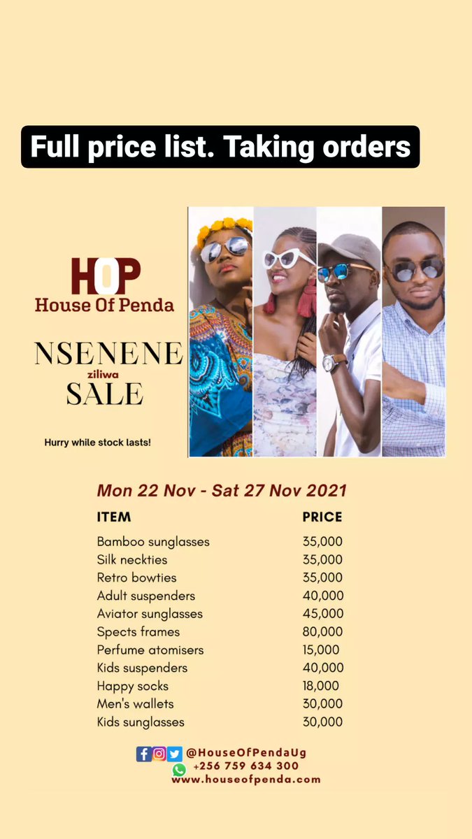 HouseOfPendaUg's tweet photo. The Nsenene might be elusive but our Black Friday discounts are here for real.

Get yourself some awesome accessories and start your Christmas shopping with us.

#PendaGang #styledwithlove https://t.co/g99aAnoUes