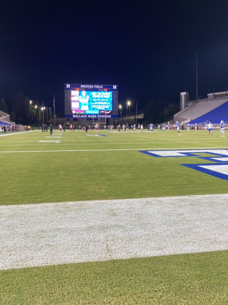 NickUhl1's tweet photo. Thank you @DukeFOOTBALL for the great unofficial visit today! Had a great time experiencing the game day at Duke!!! @DavidCutcliffe @Coach_G_Frey @COACHSPECHT28 @StXFB https://t.co/YKLWsQlYP5