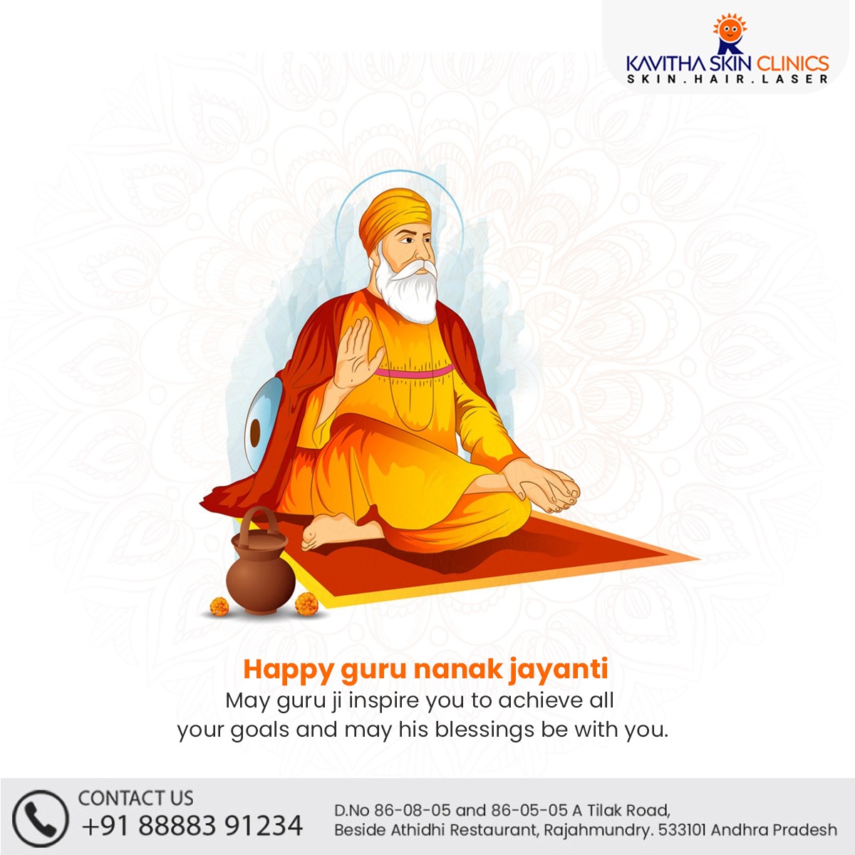 SkinKavitha's tweet photo. May Guruji Inspire you to achieve all your goods and may his blessings be with you.
Happy Guru Nanak Jayanthi
#gurunanakjayanti #Nov19th https://t.co/ry6TafhsfO