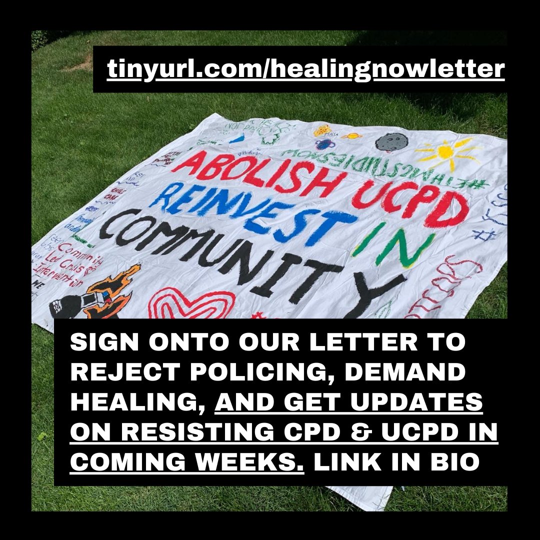 💥READ AND SIGN ONTO OUR LETTER DEMANDING HEALING &amp; SAFETY FOR ALL💥AT tinyurl.com/healingnowlett…

and show up ‼️FRIDAY 3:00 at 60th &amp; ELLIS ‼️ where we'll mourn, heal, demand safety for all, and hear from an organizer w/ <a href="/AssataDaughters/">Assata's Daughters</a> and the Trauma Center Campaign. 

‼️BOOST‼️