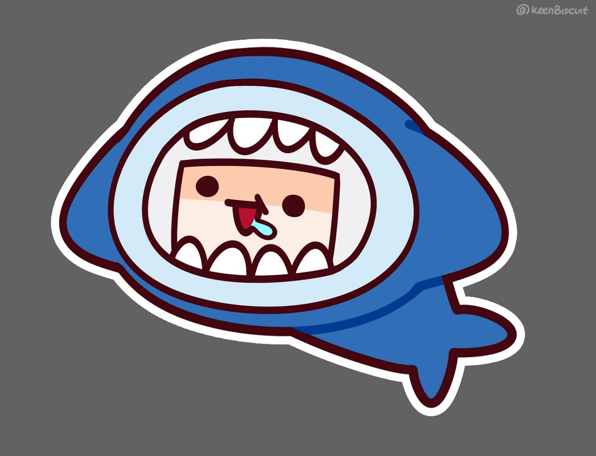 gawr gura grey background shark hood simple background shark costume twitter username open mouth solo  illustration images