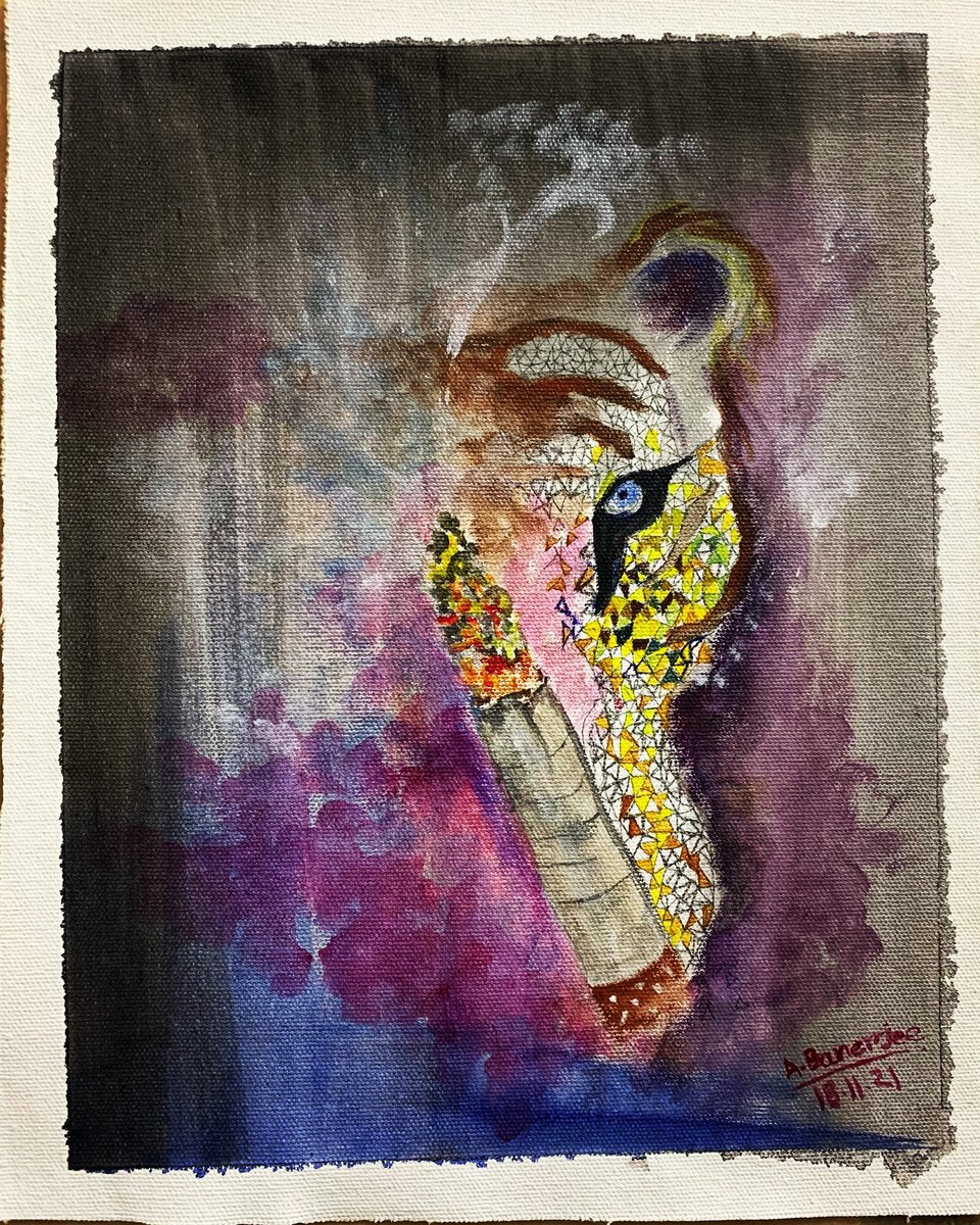 Arpan_speak's tweet photo. Title: The evil eye
Medium: Acrylic on Canvas 
Size: 12”X 10”
Art : Me (@Arpan_speak)
#art #ArtistOnTwitter #painting @nilormi_das @swastika24 @hierarchy https://t.co/NwPOBthURs