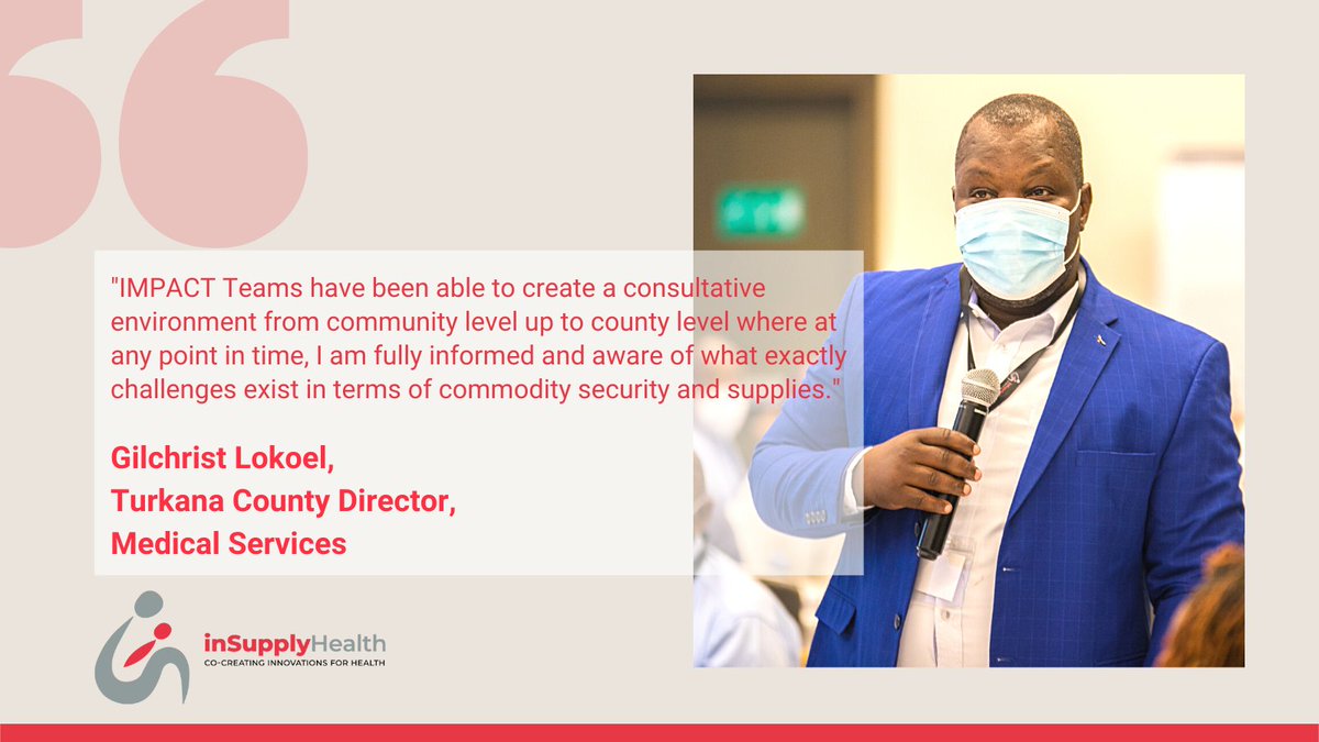 inSupplyHealth's tweet photo. How do IMPACT Teams influence decision-making? See what county leaders have to say about their role in promoting evidence-based decision making. #inSupplyDU2021 #DataUse #SCALE @MOHTurkana https://t.co/4xXTKxdiS5