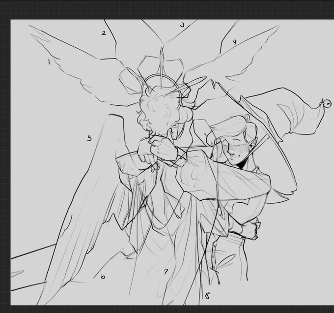 Last of what I'll do tonight but lining EIGHT WINGS is going to be the death of me.. but I also don't want any of them to get in the way of George's detailsssssss :(
(Dont rt) 