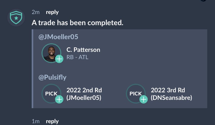 JMoeller05's tweet photo. Got another CPatt share. Team needed a RB for the stretch run so I pullled the trigger in #FantasyInsight  League. 12 team SF. 2nd will be late, 3rd will be early https://t.co/F4s71AyiJz