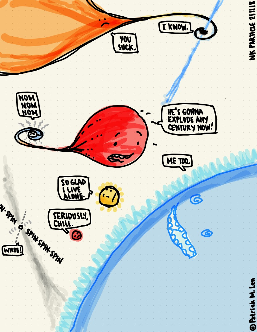 Patrick_M_Len's tweet photo. Forecast tonight for the Central Coast is for fog/cloudy skies, so it’s not looking likely there will be a good view of the partial lunar eclipse starting in two hours.

In the meantime, enjoy tonight’s astronomy-related doodle. See if you can identify everything in it. https://t.co/Xt2fWhWW7I