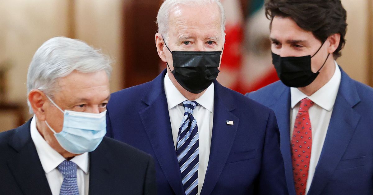 Reuters's tweet photo. Biden seeks common ground with Mexico, Canada at summit but tensions remain https://t.co/ConuK0bcuV https://t.co/rlRPE0G7OP