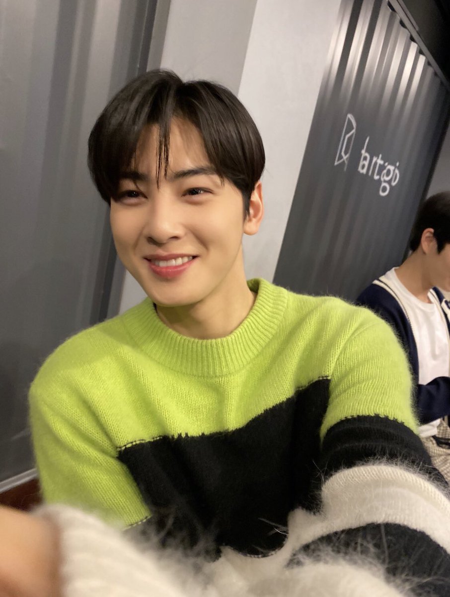hourlyeunwoo_c's tweet photo. his smile and the fuzzy sweater 💗 #차은우 https://t.co/c4QrVDtdAM