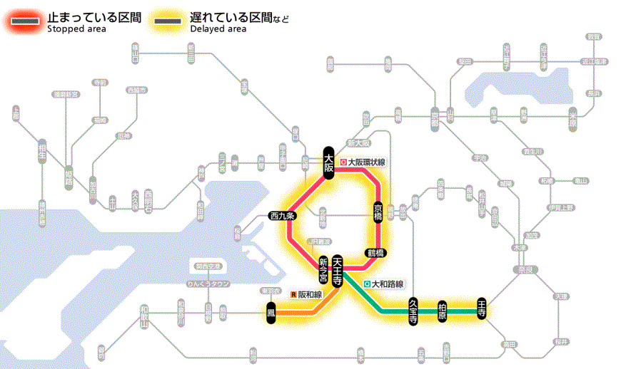 S Eriko 影響線区 大阪環状線 全線 遅延 大和路線 天王寺 から 王寺 まで 遅延 阪和線 天王寺 から 鳳 まで 遅延 T Co M9yacnwjxy Twitter