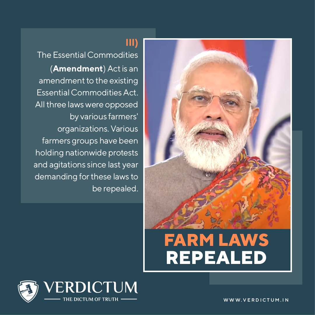 verdictum_in's tweet photo. "We have decided to repeal the three #farmlaws, the constitutional process for repealing them would take place in the upcoming Parliament session at the end of this month," @PMOIndia   said.
#farmlawswithdrawn @narendramodi
https://t.co/i8FDhwQHqY https://t.co/MPtTGgG6n2