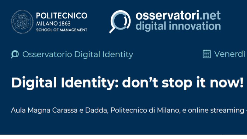 IPZS's tweet photo. 📣Tra poco interveniamo in tema di #digitalidentity alla tavola rotonda "Il punto di vista dell'utente: i numeri e il sentiment" organizzata da @Osserv_Digital @polimi  
🗣️Stefano Imperatori Dir. Sviluppo Soluzioni Integrate @IPZS  
Live-streaming👉https://t.co/GHaS1LDS4W #oidt21 https://t.co/0zEAzWebf7