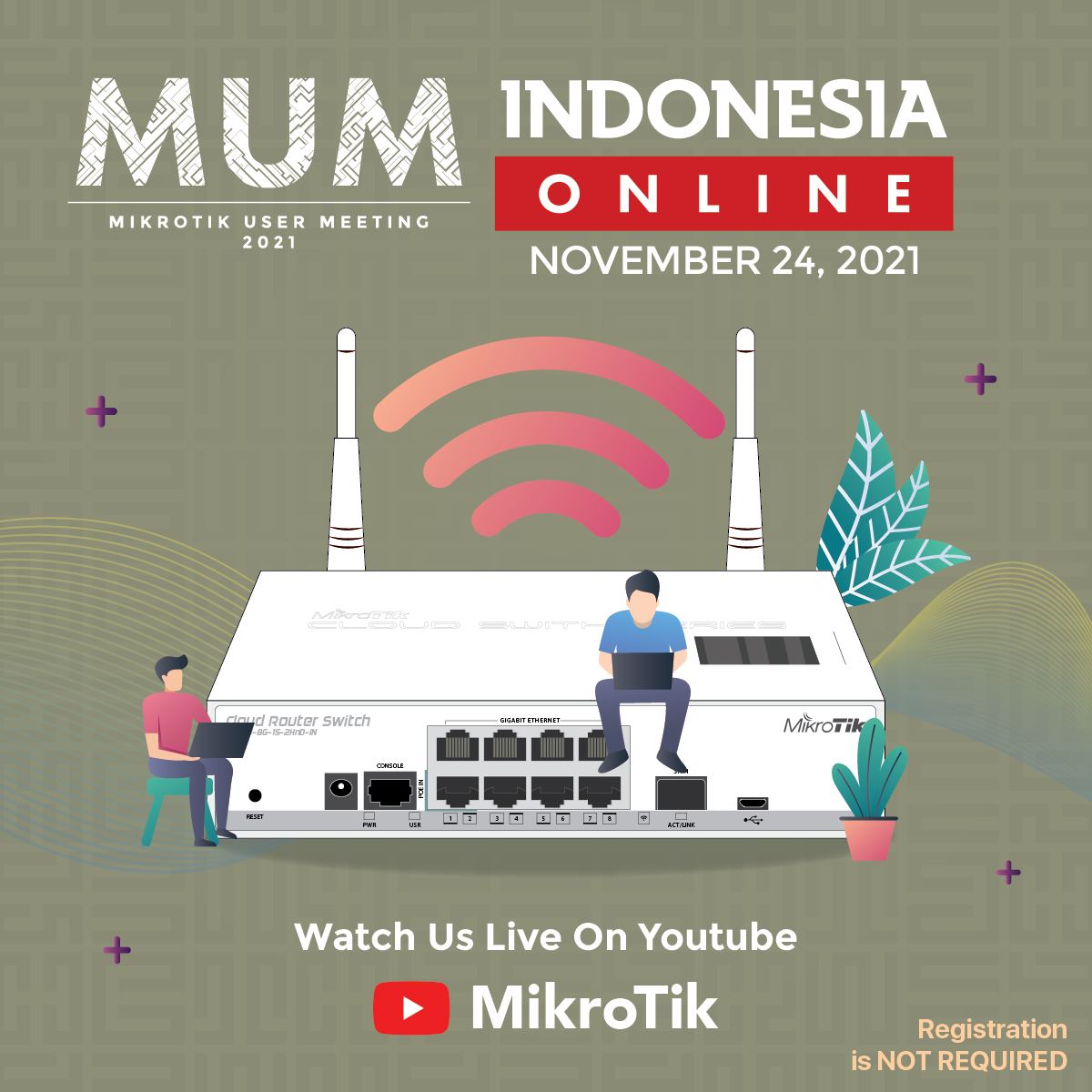 mikrotik_id's tweet photo. MikroTik User Meeting Online Indonesia Tahun 2021 sebentar lagi akan berlangsung pada
📌Rabu 24 Nov 2021
Acara sepenuhnya akan dilakukan secara daring dan dapat disaksikan melalui YouTube Channel MikroTik
#MikrotikUserMeeting #MUMID2021 #MUMOnline #Mikrotik #MUMID #MUMIndonesia https://t.co/WX6kgrnAXZ