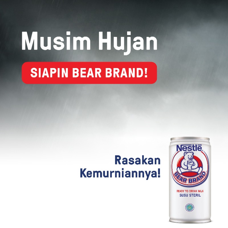 bearbrand_id's tweet photo. Musim Hujan, Tetap Jaga Kondisi. Siapin BEAR BRAND Sekarang!