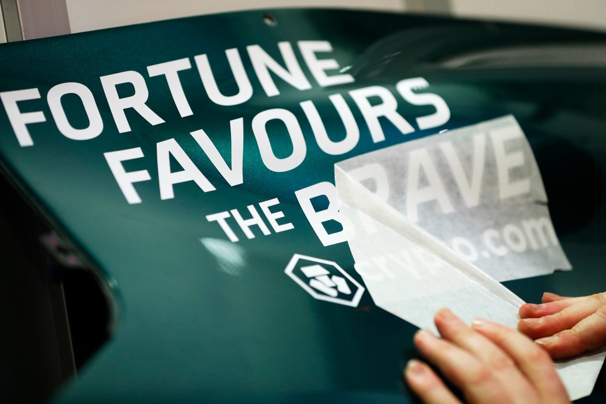 AstonMartinF1's tweet image. New look for the #QatarGP. 💚 

This is for those who push the boundaries of what's possible. Because Fortune Favours The Brave. 

@cryptocom | #FFTB