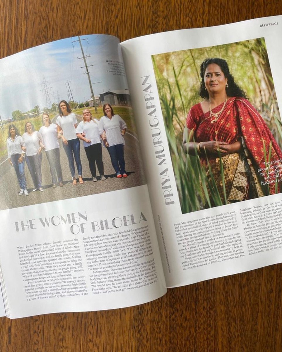 sallyrugg's tweet photo. Sorry to bang on but for so long photos of Priya have been in detention, or screaming for her kids as they’re torn from her arms by Border Force. Here she is in her own terms, dignified, proud and so beautiful. 

And how special for her daughters to see their mum in a magazine ❤️ https://t.co/9pxzdUb0Ho