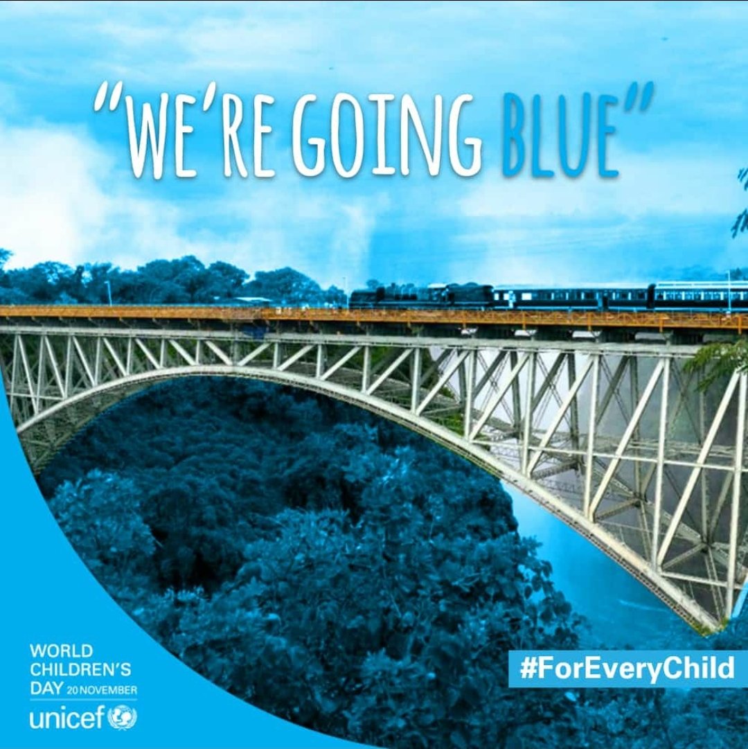 It is a gigantic undertaking but also a fulfilling occasion when tonight this bridge turns to blue. @UNICEFZIMBABWE will, for a moment, disrupt the resort town and take eyes off its famed flora and fauna as the world's pulse beat for #Foreverychild on #WorldChildrensDay.