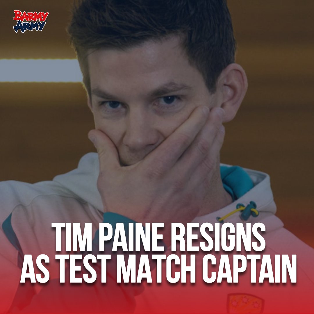 TheBarmyArmy's tweet photo. 🚨 BREAKING NEWS 🚨

Tim Paine has resigned over "ball tampering" claims 🤣

#Ashes 🇦🇺🏴󠁧󠁢󠁥󠁮󠁧󠁿 https://t.co/VeBtTmqLXW
