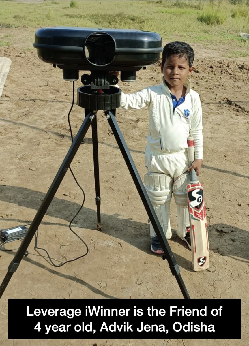 KishoreLeverage's tweet photo. Leverage iWinner is the friend of 4 year old Advik Jena, Odisha

#futurecricketstar #futureofcricket #motivating #cricketlove #cricketlove #leveragecricket #cricket #iwinner #iwinnerbowlingmachine #leverageiwinner #cricketbowlingmachine #bowlingmachine https://t.co/j00fOc007M