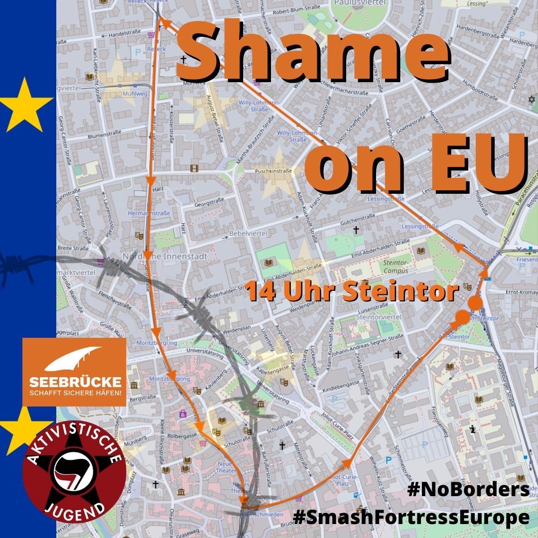 Seebrueckehal's tweet photo. !!DEMO, SAMSTAG, 14 UHR, STEINTOR!!
An der Grenze #Belarus #Polen
befinden sich Tausende in Lebensgefahr und die EU verwehrt notwendige Hilfe.
Gegen die Festung Europa und das rassistische System. Für Bewegungsfreiheit und Bleiberechte für alle überall. https://t.co/CGOaz8vWL6