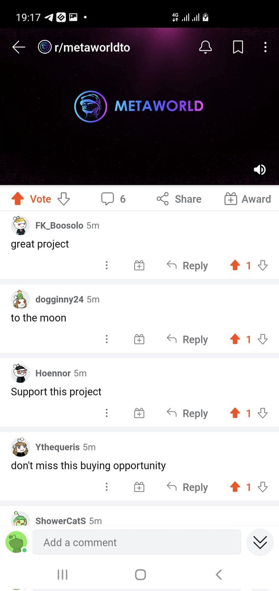 MetaWorldToken's tweet image. Hi people of world,
Thank you for supporting us on reddit 😀