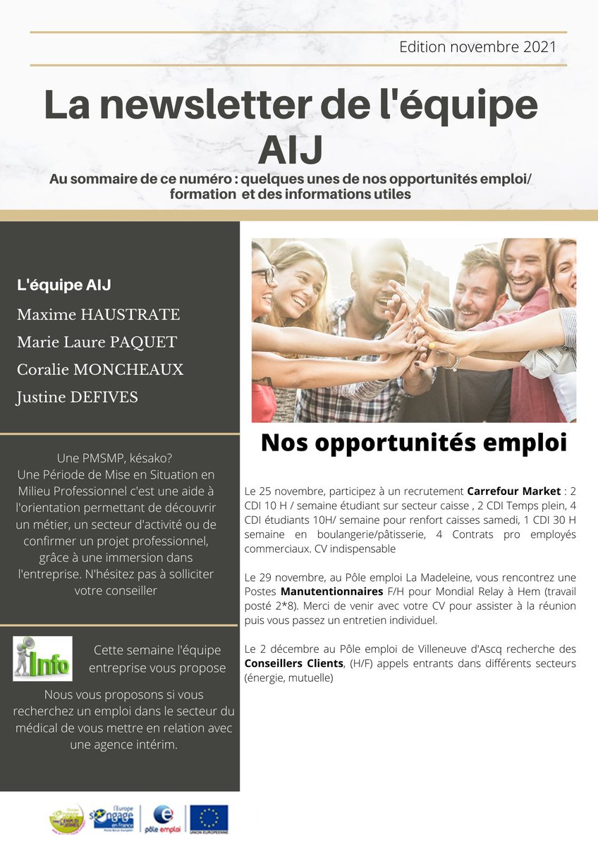 defives_j's tweet photo. Bonjour à tous, retrouvez notre newsletter! 
N'hésitez pas à la consulter et à nous contacter pour participer à un de nos événements. 
Toutes les infos en cliquant sur les cartes ==>
#AIJVDA
#Onestlàpourvousaider https://t.co/8A2gYWhjPT