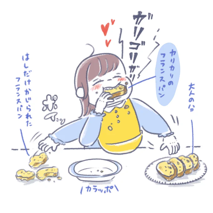 君が幸せそうならそれで……いいんだ…よ🥖

#育児絵日記 