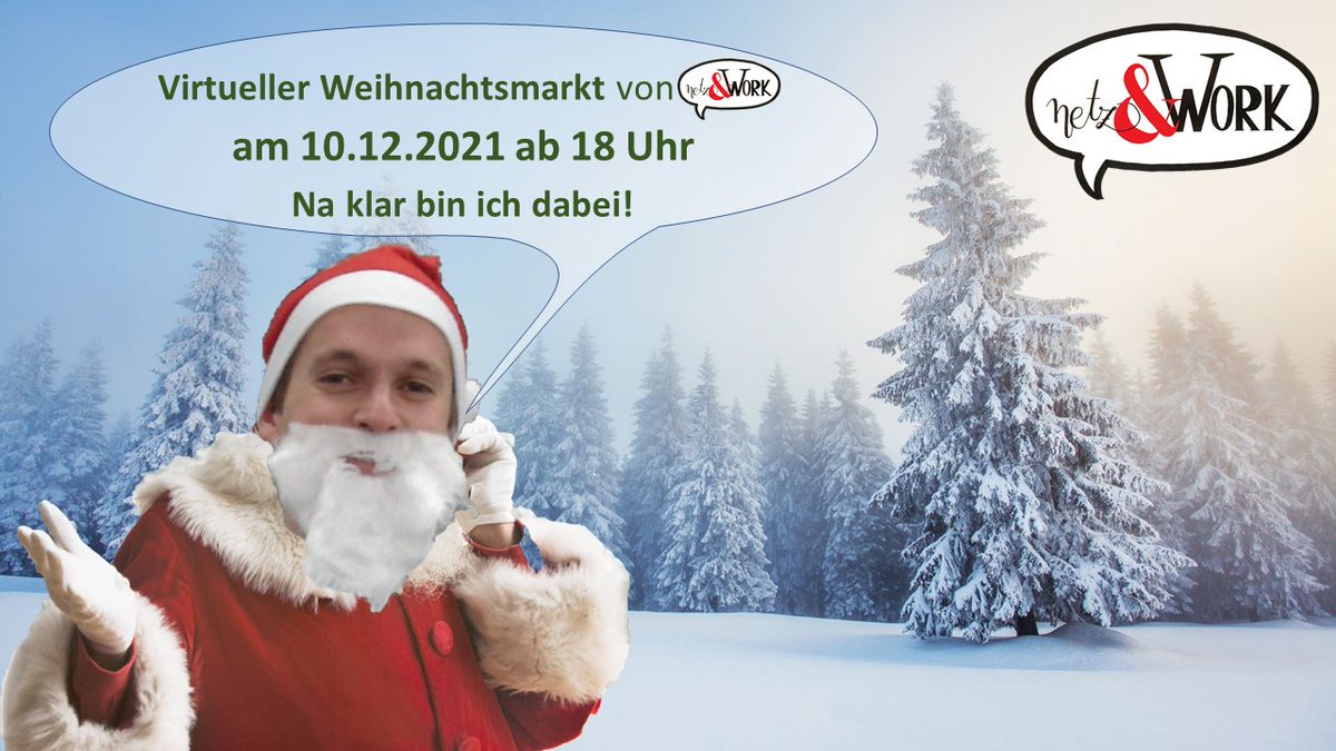HO HO HO,
am 10.12. um 18 Uhr findet wieder unser #VirtuellerWeihnachtsmarkt von @NetzAndWork and FRIENDS in <a href="/veertly/">Veertly</a> statt. Es gibt wieder viel zu erleben...

Teilnahme ist kostenlos. Anmeldung hier: t1p.de/budenzauber

BIST DU DABEI?