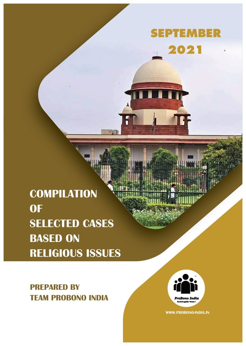 probonoindia's tweet photo. Compilation of Selected Cases on Religious Issues
- Team ProBono India
https://t.co/xny5Gi4ymn
#probonoindia #casecompilation #religious #issues https://t.co/MeiL2qHx0p