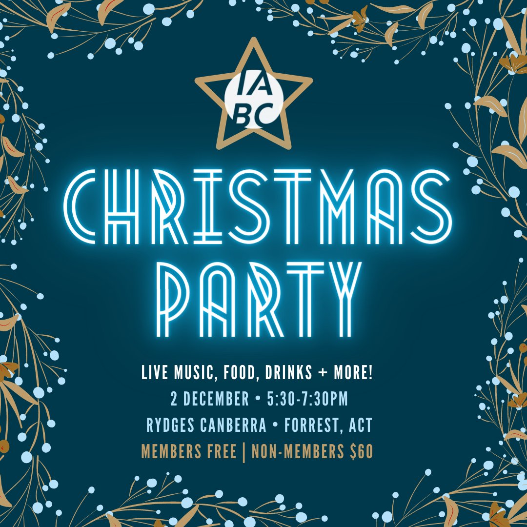'Gift us your presents' and help IABC Canberra to end the year on a high note at this year's Christmas party! In true festive (and 'feastive') style - there'll be plenty of food, drinks, live music and more available on the night.

Tickets are limited: buff.ly/3nx3lZr