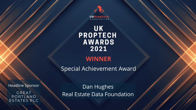 A great evening at the <a href="/UKProptech/">UK PropTech Association</a> awards yesterday and enormously grateful for the Award. 

Thanks to all those who have supported the <a href="/REDFoundation_/">RED Foundation</a> journey so far.

#PropTech #Data