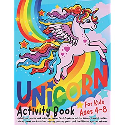 Unicorn Activity Book for Kids Ages 4-8 (Silly Bear Coloring Books)