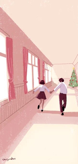 クリスマス独り身の奴が描いてはいけないイラストだった。。つらすぎる。 