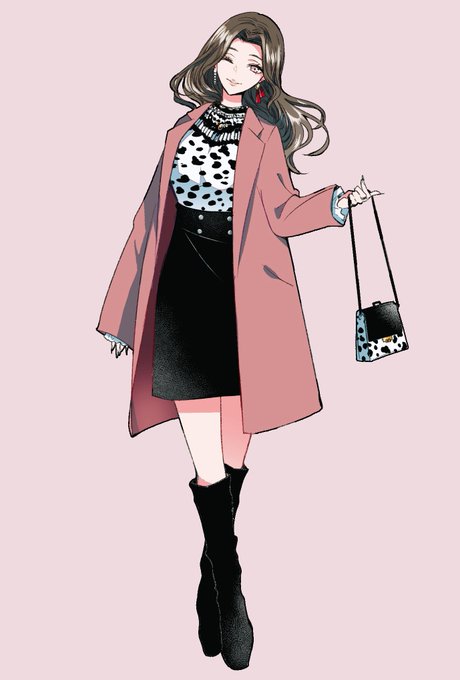 「bag pink coat」 illustration images(Latest)