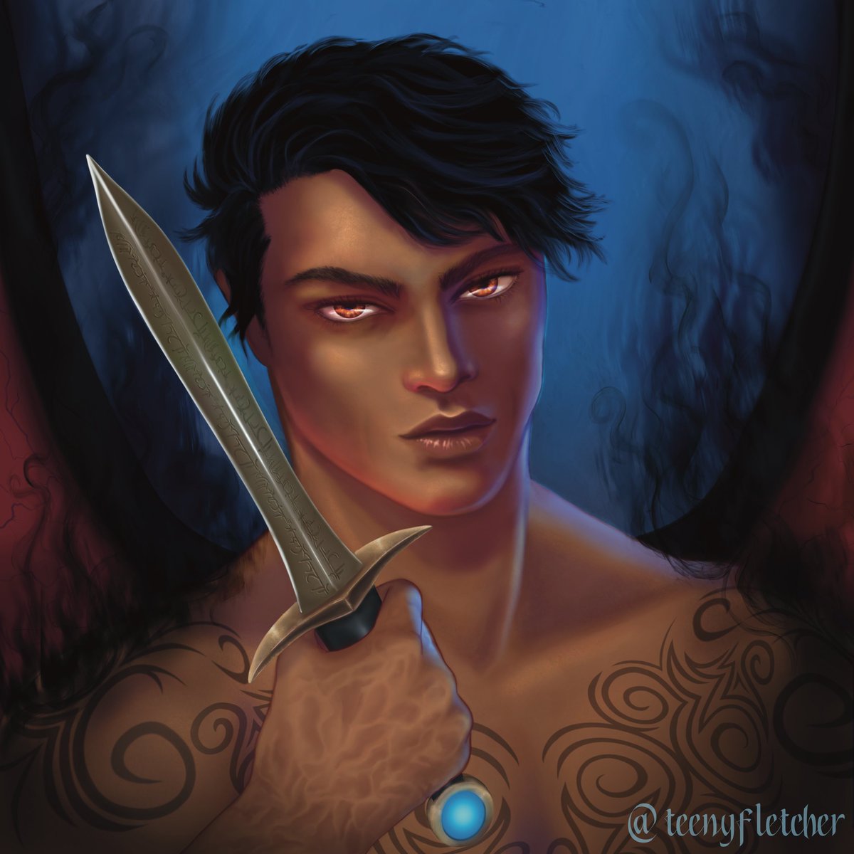 TeenyFletcher's tweet photo. “Some people say it is magic and will always strike true”

🦇My fan art of Azriel &amp; his blade truth-teller🦇

#azriel #shadowsinger #illyrian #batboy #ACOTAR #sarahjmaas #sjmfanart #acotar #acosf #gwynriel https://t.co/CxgmUJmjfb