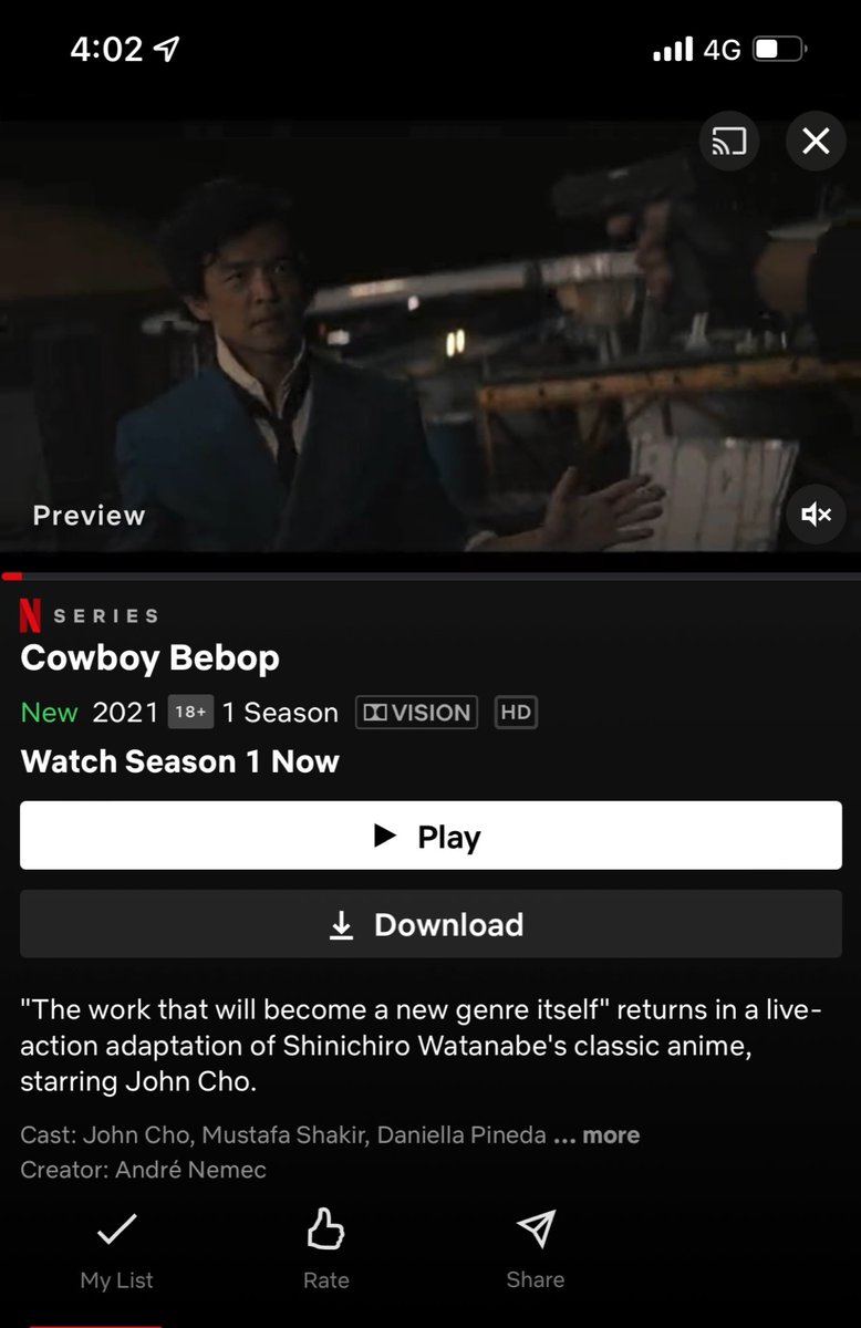 chapree's tweet image. Cowboy Bebop (live-action) sudah keluar on @NetflixMY 

Saving it for the #weekendlife, sekarang masih lagi #worklife