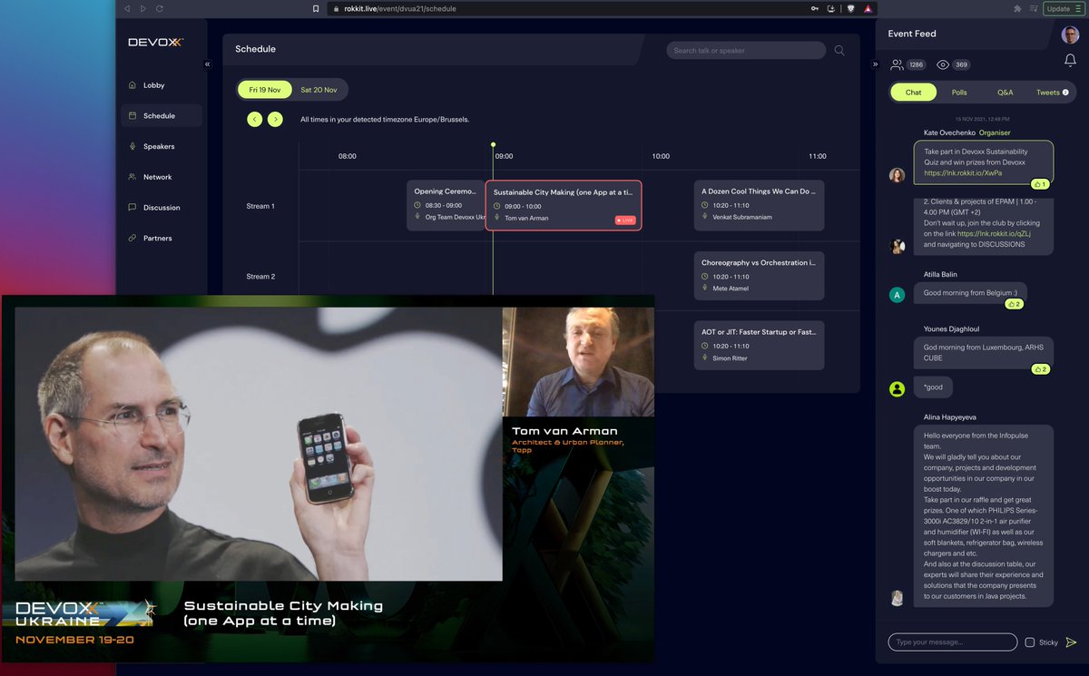 RokkitIO's tweet photo. Did you know that you can externalise the video stream while browsing the #DevoxxUA conference pages!? 😉 https://t.co/1t8Fjd1OYo