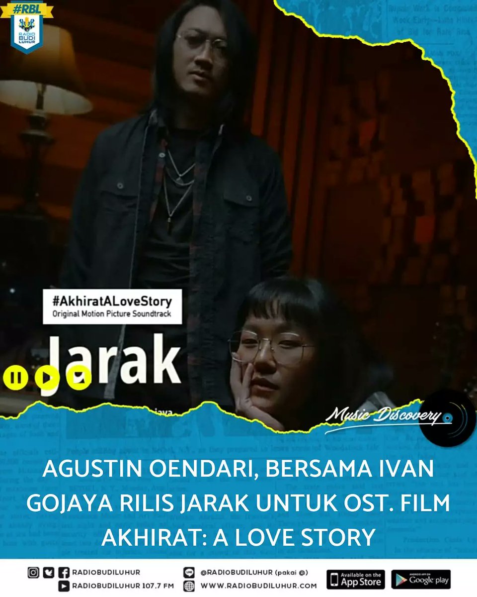 Agustin Oendari dan Ivan Gojaya berkolaborasi untuk lagu Jarak, diproduksi Big Hello Records, untuk Ost. film Akhirat: A Love Story

Lagu yang dirilis hari ini, 19 November 2021, merupakan lagu untuk orang yang pernah jatuh cinta, kehilangan, dan menghargai pertemuan