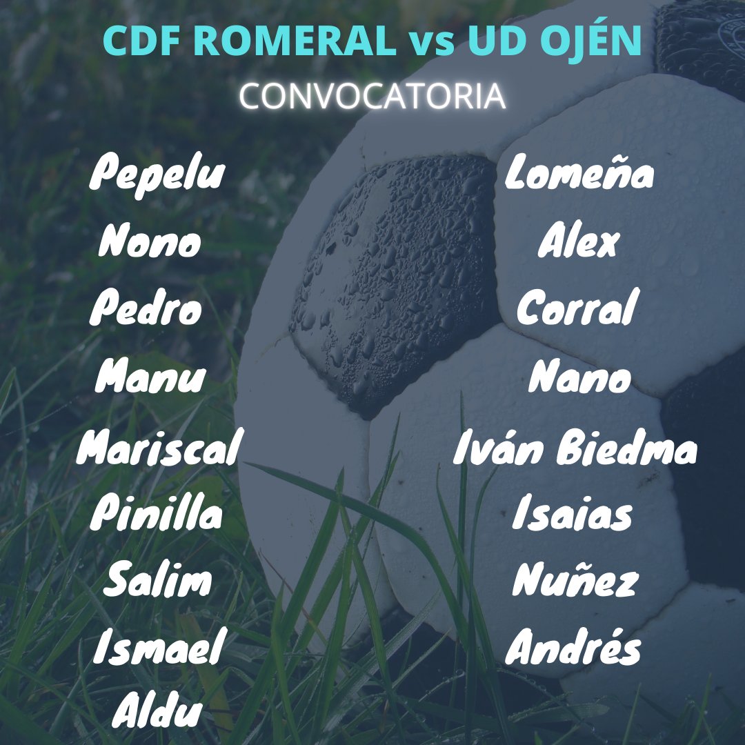 UDOjen's tweet photo. ¡Ya está aquí! La convocatoria para el partido contra @RomeralSenior 💪.

#VamosOjén
#UDOjén https://t.co/Hjnyfmdo0u